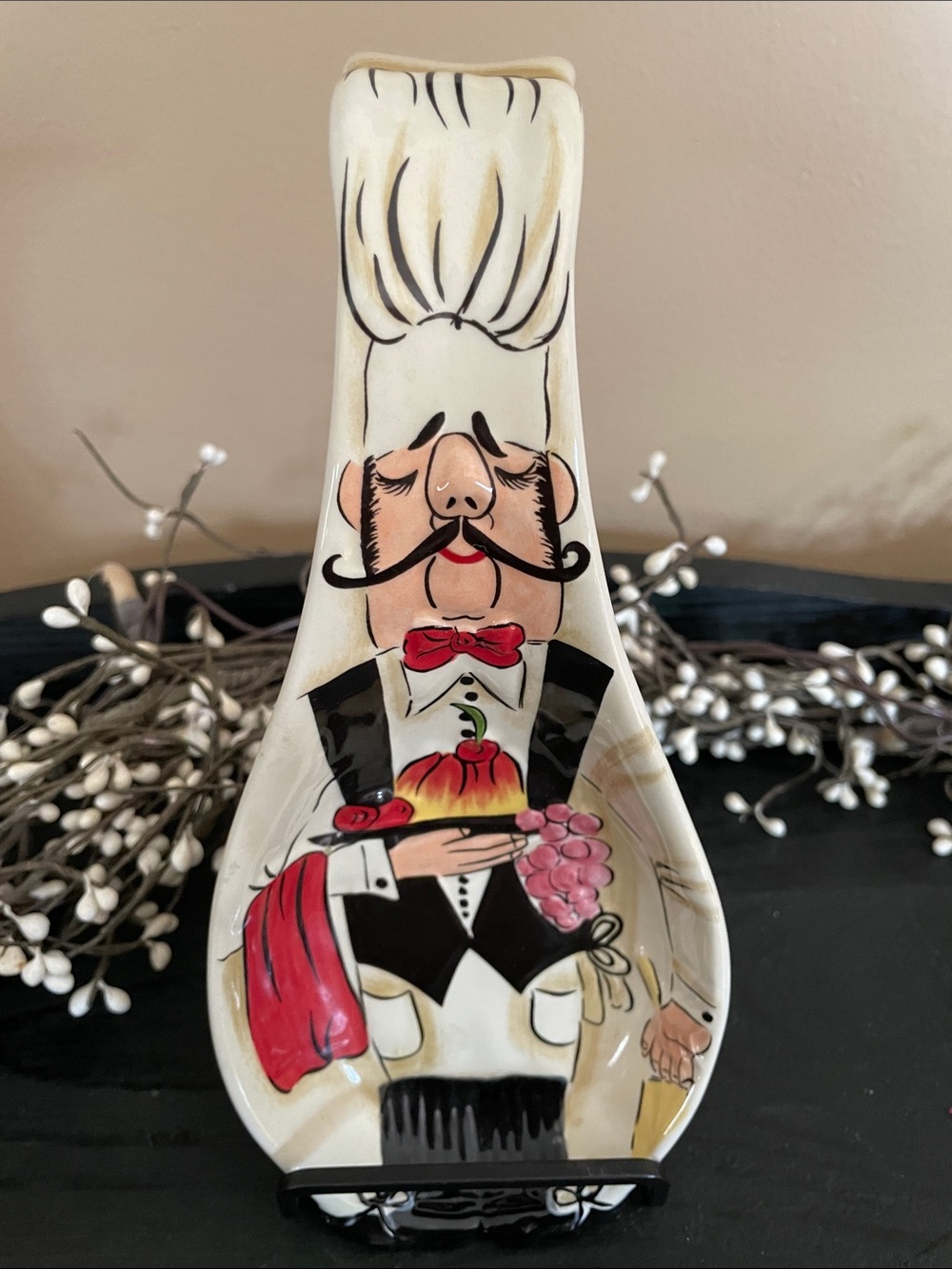 HARD TO FIND HD Designs “Le Chef”Spoon Rest - 9”x4”